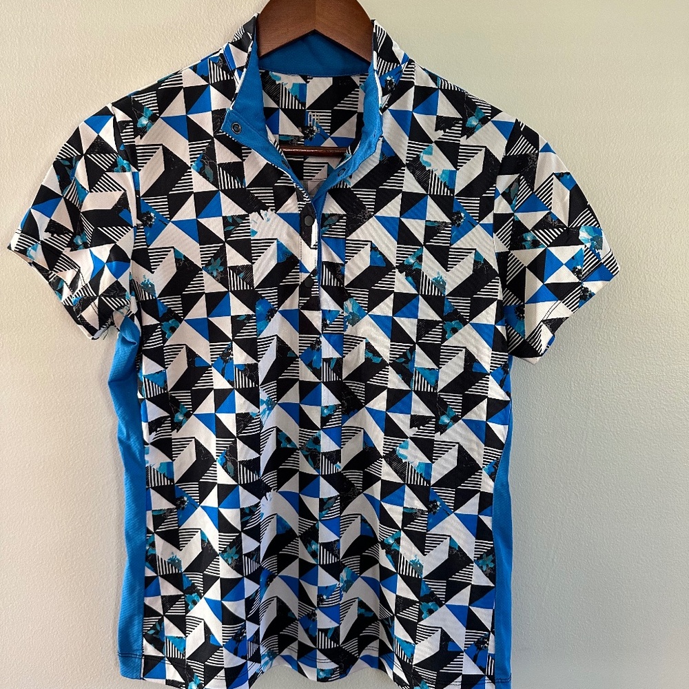 Tail Activewear Women's Short Sleeve Shirt Black Blue Small